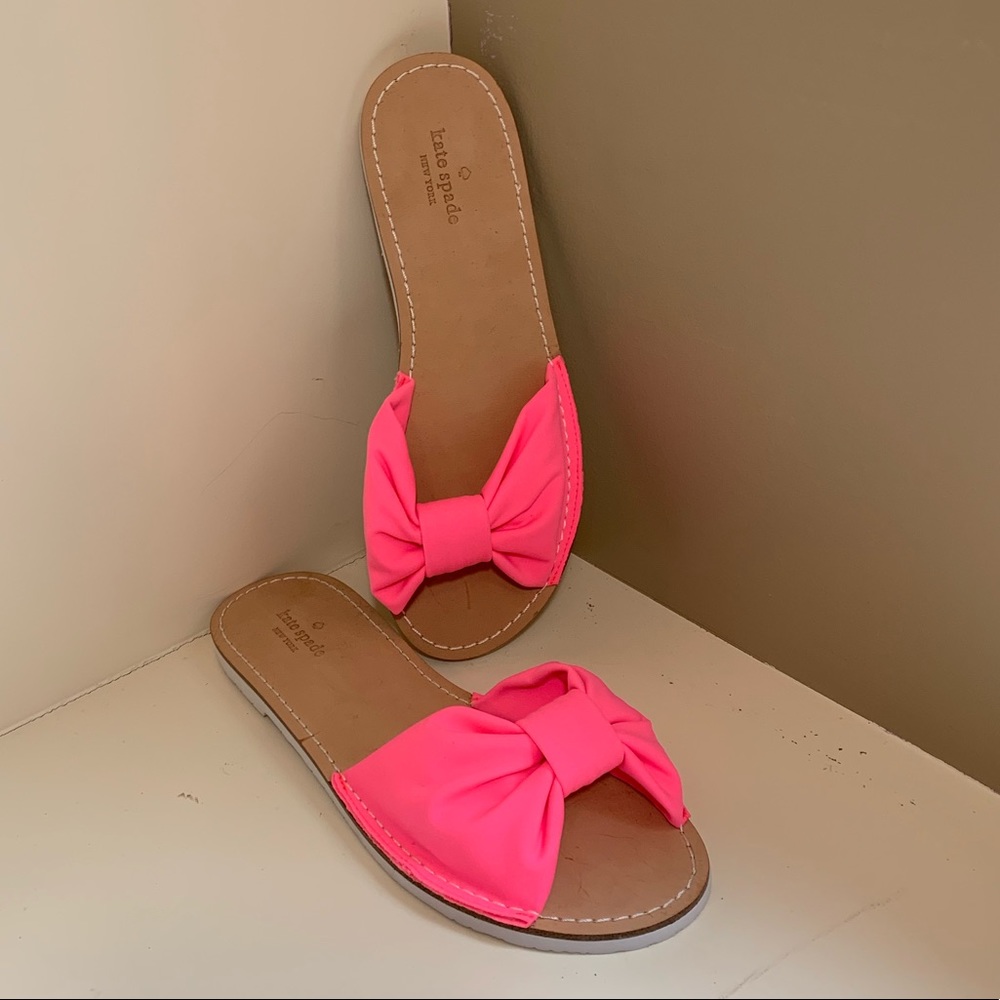 Kate Spade Bright Pink Slides - Worn Once!